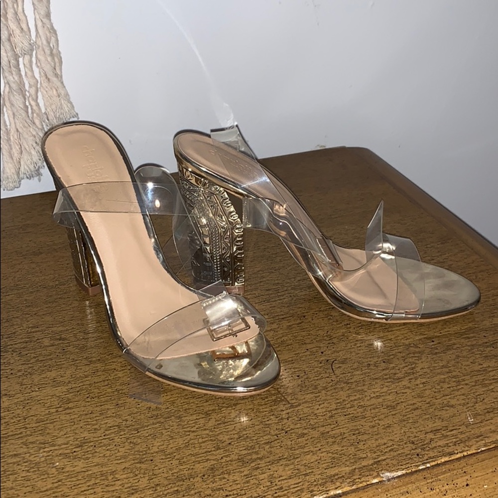 Clear strap heels